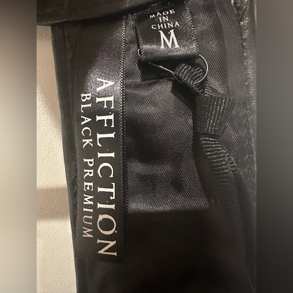 Affliction “Black Premium” Genuine Leather Studded Moto Vest - Picture 3 of 7